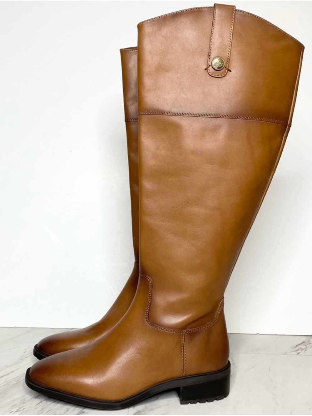 Sam Edelman Drina Brown Leather Athletic Fit Riding Boot 6 1/2 M